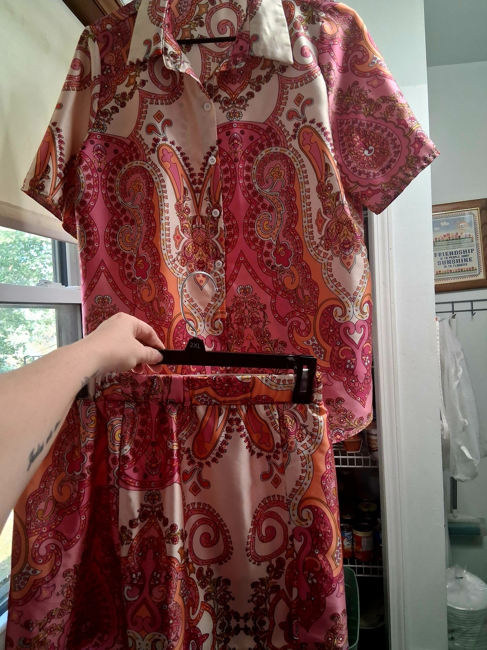 Women’s Pink Paisley Two Piece Pajama Set